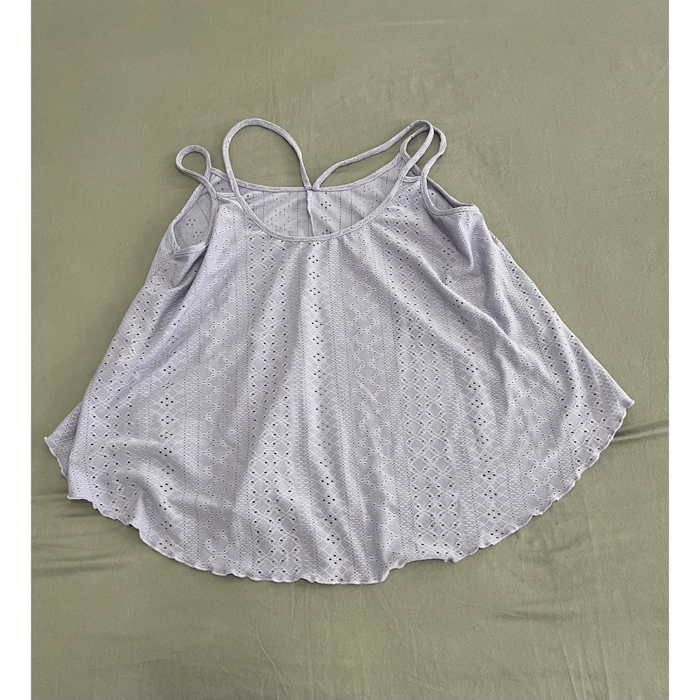 Perout‎ Lavender Eyelet Cami Tank Top Multi Strap Racerback Purple XL 12